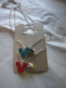 Disney Mickey Mouse Cabeza Dijes 2 Collares Nuevos - Imagen 1 de 2