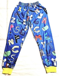 Alphabet Lore Pajamas, PJs, Sleepwear, Size Youth Small, YS, Elastic, Blue - Picture 1 of 10