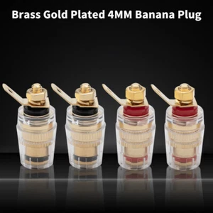 2/4/8PCS Binding Post 4mm Banana Plug Brass Socket Speaker Terminal Amplifier - Picture 1 of 18