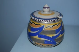 A Rare Carter Stabler Adams Poole Preserve pot JG "Geometric" pattern c1932 - Picture 1 of 3