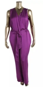 NWT Lauren Ralph Lauren Womens  Purple Wide Leg Jumpsuit Plus Size 18w MSRP $185 - Picture 1 of 3