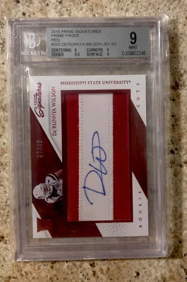 2016 LEAF IMMACULATE DE'RUNNYA WILSON AUTO RELIC ROOKIE CARD #127 ~ 01/25 UNIQUE - Image 1 of 3