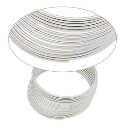 Memory Wire, Silver Plated Stainless Steel 2 1/4" Round Bracelets 1 Oz(70 Loops) - Image 1 of 3