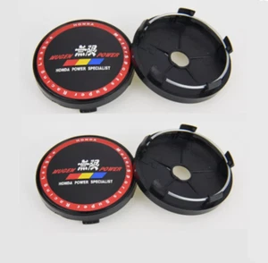 4Pcs 60mm for MUGEN POWER Black Red Badge Alloy Wheel Center Cap Rim Hub Caps - Picture 1 of 6