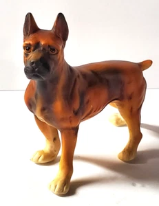 Vintage Porcelain Boxer Dog Figure Brown Figurine - Picture 1 of 11