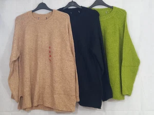 EX M&S, DEBRANDED, SIZE X SMALL- X LARGE, BLACK, MOSS & CAMEL JUMPER,