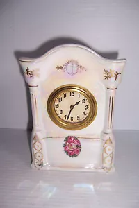 DE COLECCIÓN K.B. RELOJ DE MANTO DE DISEÑO FLORAL VICTORIA CHINA CHECOSLOVAQUIA - Imagen 1 de 11