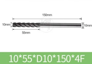 Nuovo 10x150mm per materiale grafite 70° acciaio tungsteno fresa rivestimento PCD - Foto 1 di 1