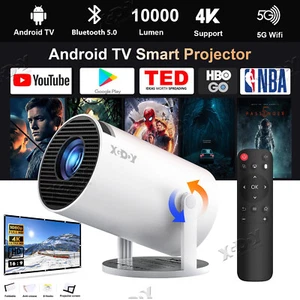 4K HD Portable LED Projector For Android WiFi Bluetooth Home Theater with Screen - Picture 1 of 11