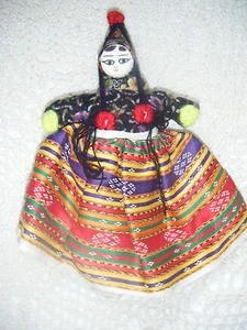 Folk Art Doll Handmade Vintage Ethnic Cloth Unique 10.5'' (LOT2) - Picture 1 of 4
