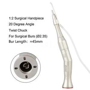 Osteotomía quirúrgica dental 1:2 pieza de mano de baja velocidad 20º ajuste contra ángulo NSK 45 mm - Imagen 1 de 21