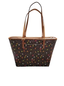 Bolso de Mano Michael Kors Jet Set Mediano Estampado de Avión Marrón Logo - Imagen 1 de 9