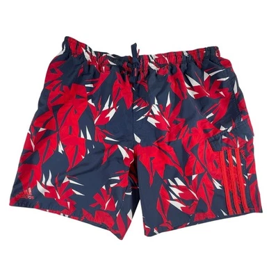 Bañador Pantalones Cortos Adidas Para Hombre XL Rojo Azul Rayas Malla Interior Foto 1 de 4
