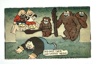 Mechanische Comic-Postkarte "Dod Gast Their Monkey Shines" von 1906 - unbesendet - Bild 1 von 5