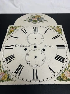 UHRTEILE - ANTIKES LONGFACE CLOCK DIAL - WM ROBINSON BRIGG - Bild 1 von 13