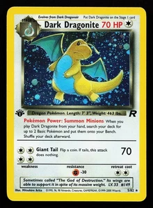 Dark Dragonite 5/82 Holo Rare 1st Edition Team Rocket Pokémon Card - Picture 1 of 2