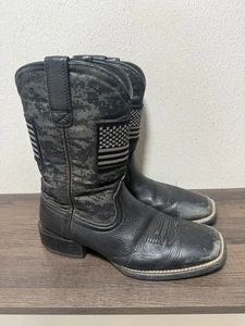 Ariat® Men's Black Sport Patriot Square Toe Boot 10023361 Size 9D - Picture 1 of 7