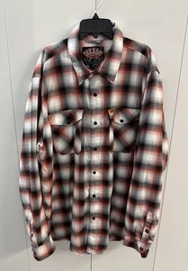 Dixxon Flannel Shirt Men 2XL Orange The Eagle Snap Button Long Sleeve Pockets - Picture 1 of 11