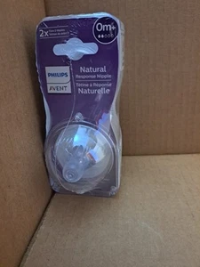 Philips Avent Natural First Flow Nipples  0 Months Newborn 0+M (4packs of 2) - Picture 1 of 3