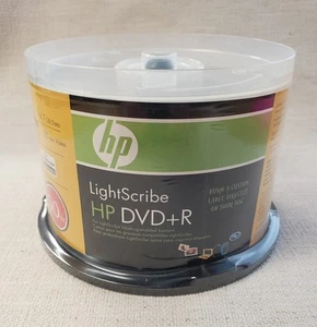 HP LightScribe DVD+R 50-Pack Spindle 16x 4.7GB Data 120 Min Video - Picture 1 of 8
