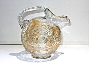 Lovely Cambridge Elegant Glass Gold Encrusted Tilt Pitcher PORTIA - Picture 1 of 4
