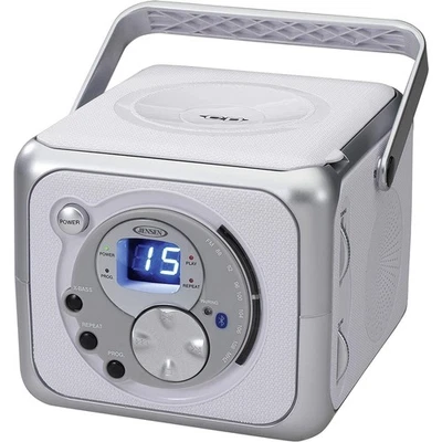 JENSEN CD555 SILVER PORTABLE BLUETOOTH MUSIC SYSTEM WITH CD - Image 1 of 4