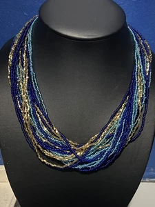 Ross-Simmons Italian Murano Glass Bead Torsade Necklace 18k gold over Sterling - Picture 1 of 6