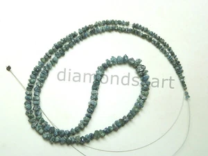 15.18 ct rare natural green blue color raw rough diamond beads 14'' STRANDS $920 - Picture 1 of 9