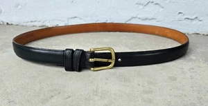 "Guante Coach cinturón de cuero de vaca negro tostado talla 36 1"" hebilla de latón ancho 6600" - Imagen 1 de 4