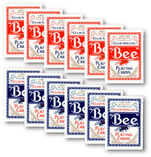 12 x Bee Casino Poker Normaler Index (6 x rot / 6 x blau) Spielkarten