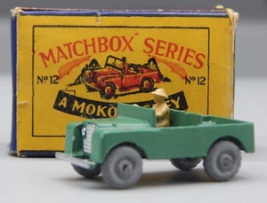 1950s vintage Lesney MATCHBOX #12a Land Rover w/ BOX toy DIECAST diecast jeep !! - Picture 1 of 13