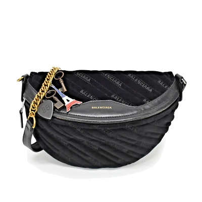 Balenciaga - XS Charms 'Souvenir' Belt Bag - Black Velvet - RARE Bought in Paris - Image 1 of 4