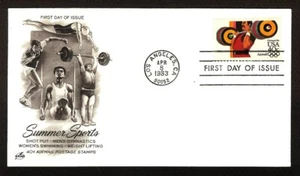 FIRST DAY COVER #C108 Weight Lifting ~ "Summer Sports" U/A ARTCRAFT FDC 1983 - Picture 1 of 2