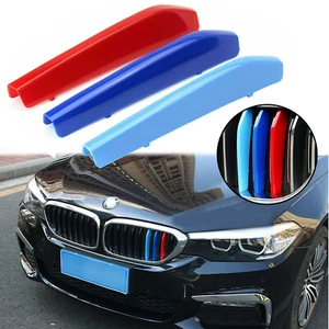 For BMW 5 Series G30 G31 9 Beams M-Colored Strips Kidney Grille Insert Clip Trim - Picture 1 of 10