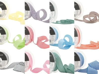 Berisfords Gingham Check Ribbon Widths 5mm 10mm 15mm 25mm and 40mm - Image 1 of 4