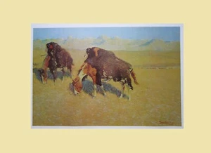 Frederic Remington Indian Simulating Bufflo Hunt West America 11x9" Art Print - Picture 1 of 5