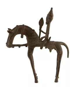 Cavalier Dogon en Bronze du Mali - Statue Art Africain de 21 cm et 750 gr # 866 - Bild 1 von 4