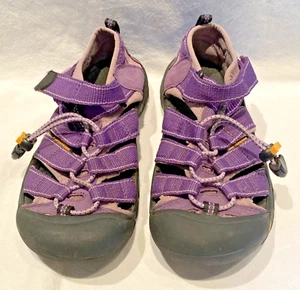 KEEN Youth Size US 2 EU34 Purple Canvas Leather Waterproof Newport Sandals Shoes - Picture 1 of 9