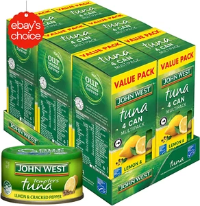 Lemon Cracked Pepper Canned Tuna 24 Pack 95g Flavored High Protein Snack - Picture 1 of 12
