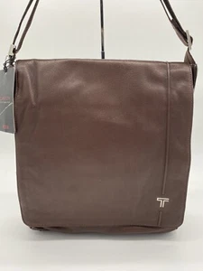 Tumi Canyon Vertical Messenger Bag Brown Leather12” x 11.5” x 3.25” - Picture 1 of 12