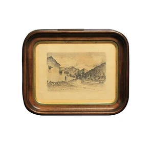 FELICE VELLAN (1889-1976) DISEGNO A PENNA SU CARTONCINO - PAESAGGIO - cod.19973 - Foto 1 di 6