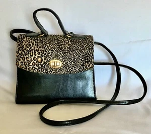 LA RUE Handtasche Vintage schwarz und Animalprint optional Schulterriemen  - Bild 1 von 3