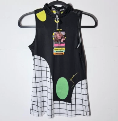 Jamie Sadock NUEVO Top Talla XS Negro Red Gráfico Pickleball Golf 1/4 Cremallera Simulación UPF 50 Foto 1 de 4