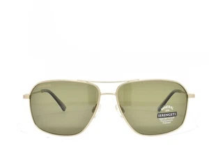Serengeti Dorwinn Sunglasses Gold Photochromic Polarized Green GLASS Lens Men - Picture 1 of 5