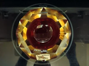 Vintage MCM Multi-Faceted Murano Sommerso Diamond Art Glass Pagnin & Bon Ashtray - Picture 1 of 4