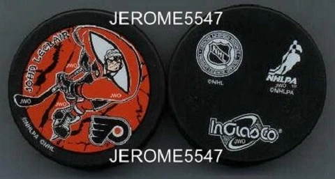 PHILADELPHIA FLYERS JOHN LECLAIR CARTOON Player PUCK Cover