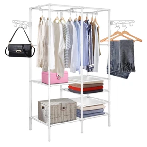 Kleiderständer mit Kleiderstange Kleiderständer Lagerregal Mit 6 Ablagen Metall - Bild 1 von 8