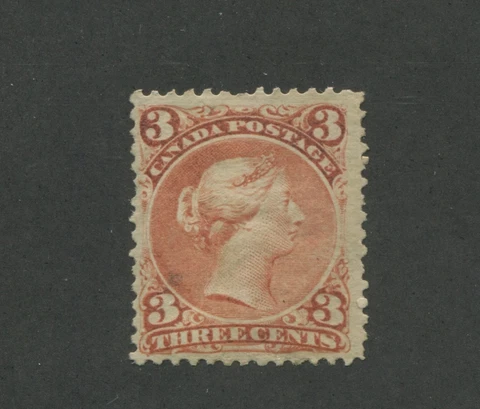Queen Victoria 1868 Canada 3c Red Stamp #25 Scott Value $2,250 Cover