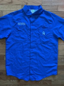 NWT Duke University Blue Devils Men's Fishing Button Down Short Sleeve - Medium - Picture 1 of 11