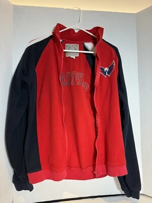 Washington Capitals Hockey Cremallera NHL Antiguo Newbury Sudadera Grande Difícil de Encontrar Foto 1 de 4